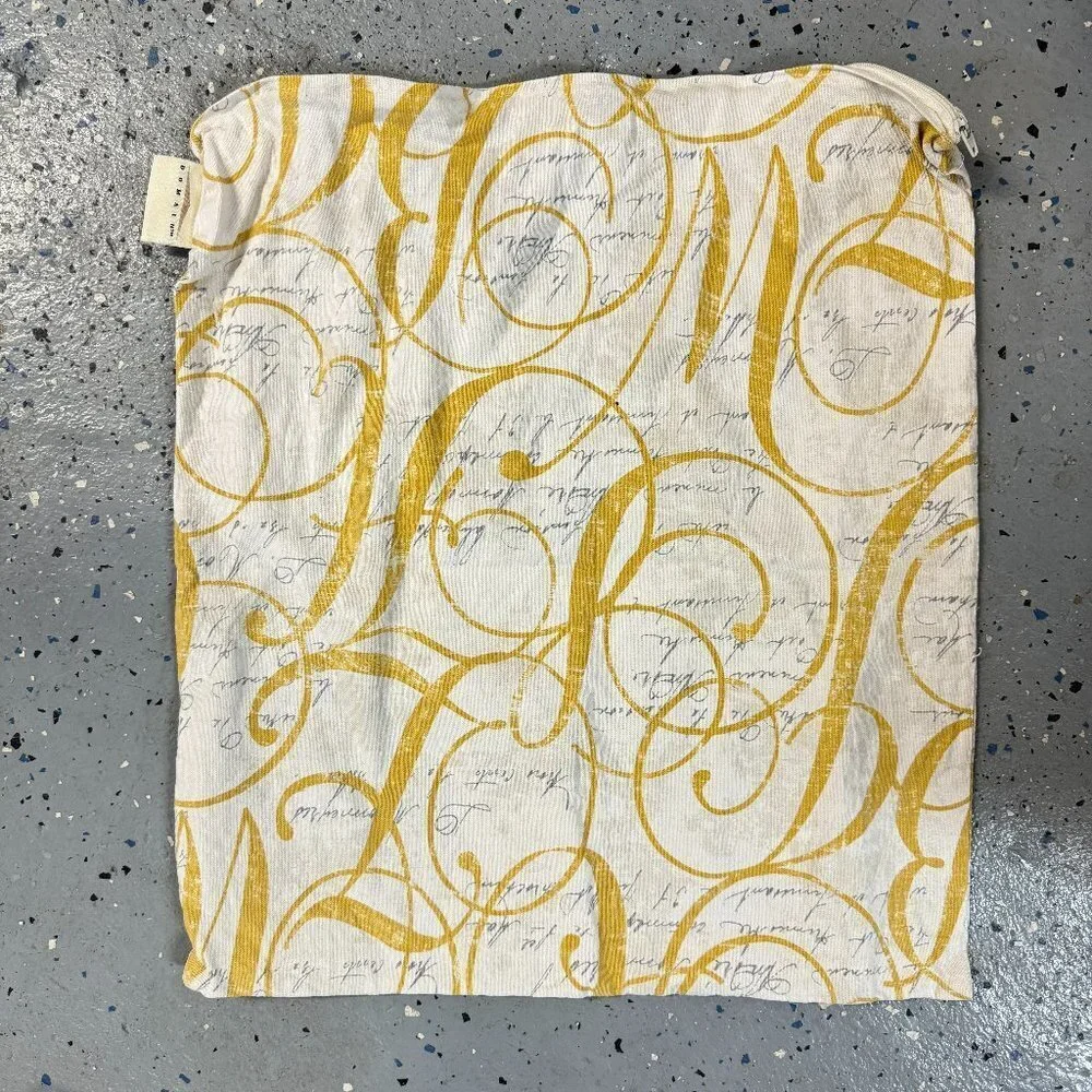 Cream and Yellow Script Throw Pillow Cover